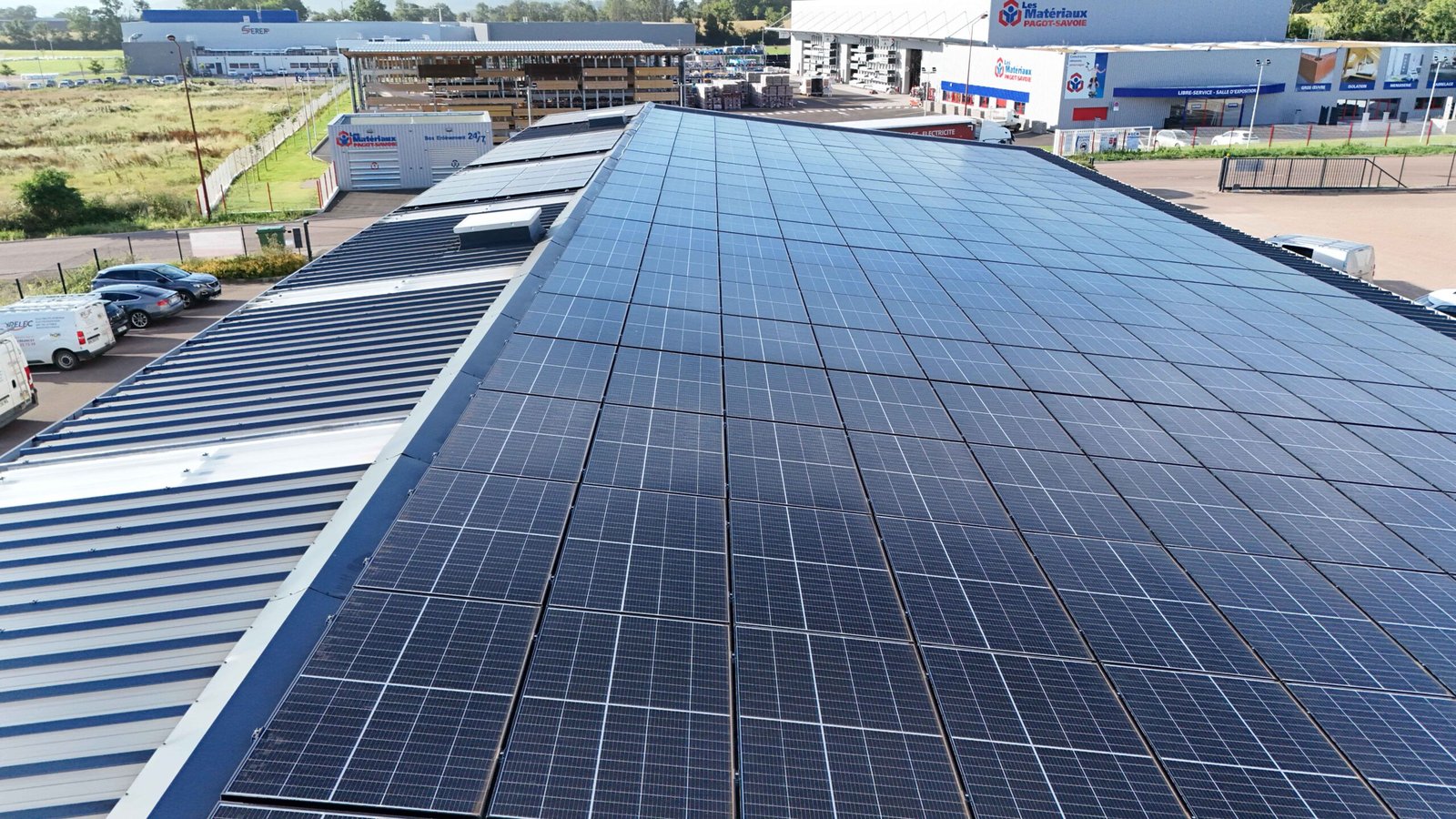 vue du ciel d'un panneau solaire